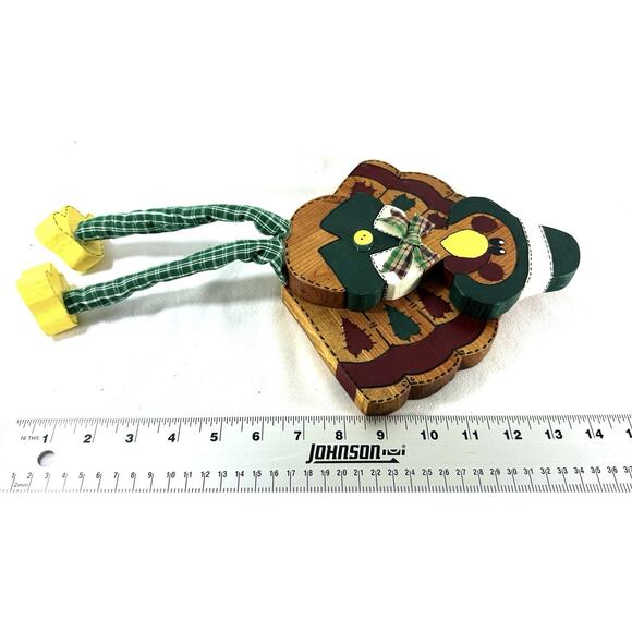 Wooden Thanksgiving Turkey Folk Art Decor Dangling Legs 14” Tall - Picture 5 of 5